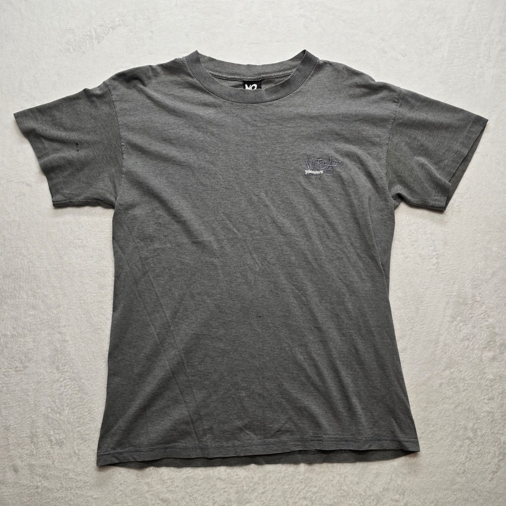 No Fear Streetwear Grunge Thermal Tee Gray Large Distressed Y2K